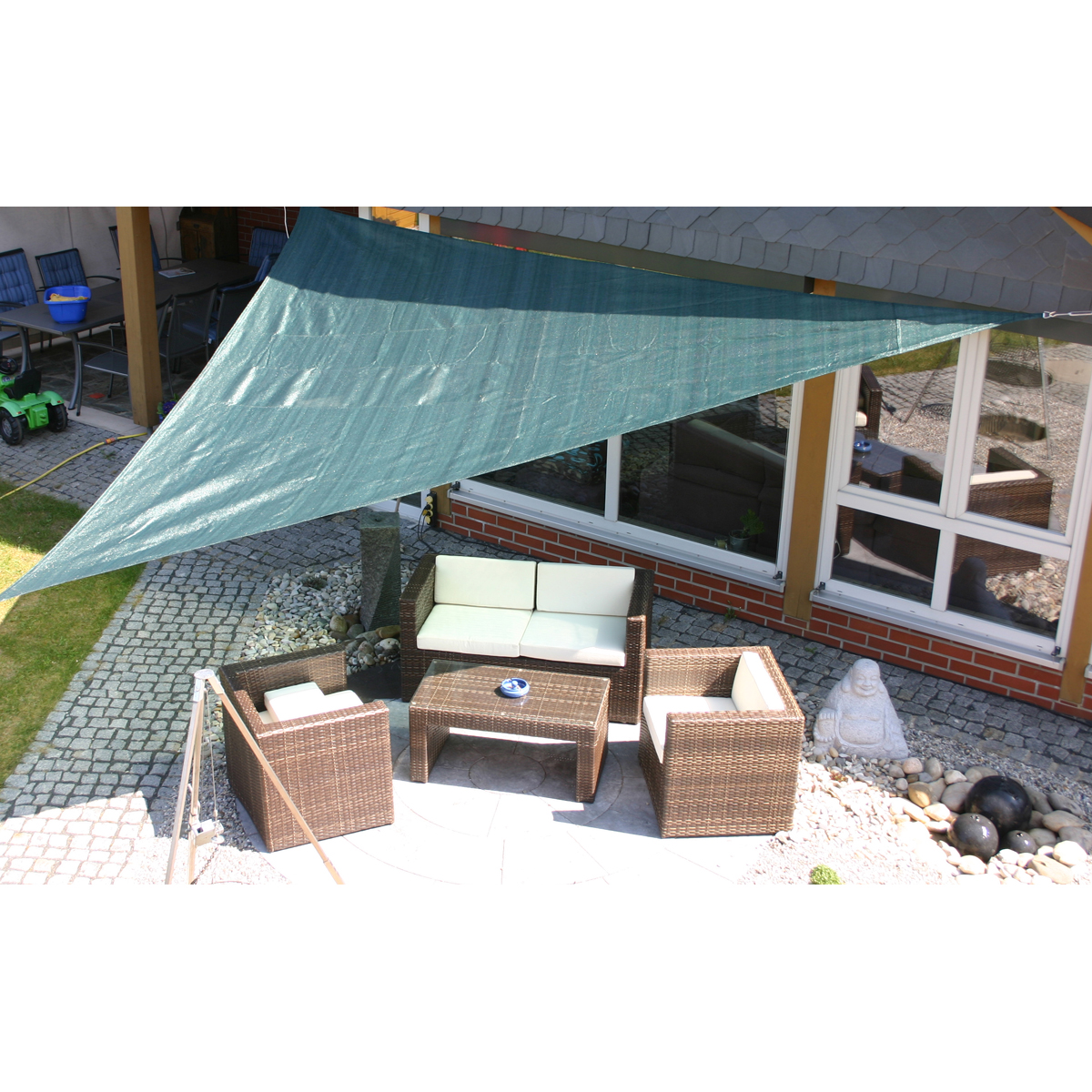 Sonnensegel 5 x 5 x 5 m grün