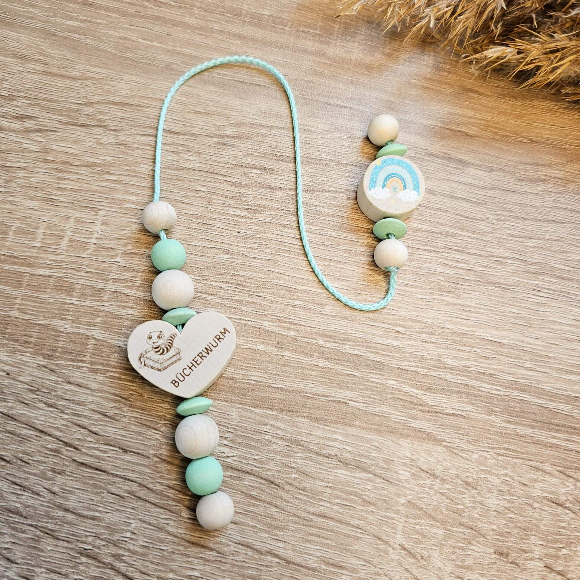 Holzperlen Lesezeichen "Regenbogen"  Bastelset