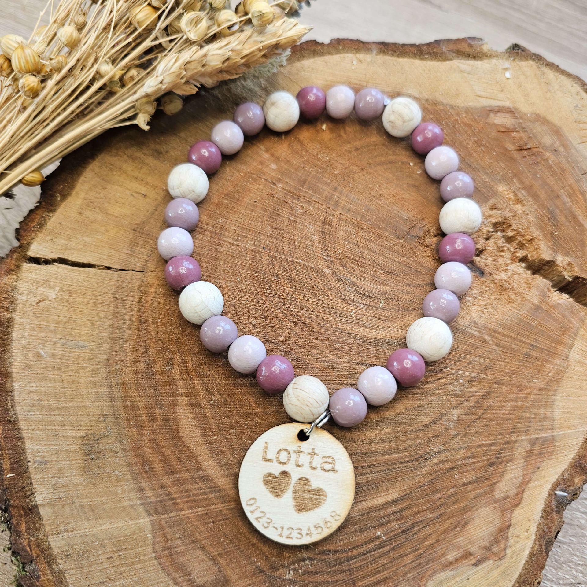 Personalisierte Hundehalskette "rosé" mit Hundemarke Bastelset