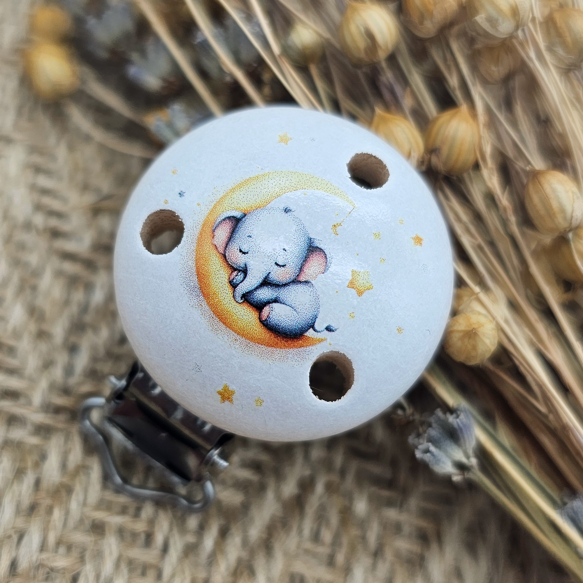 Schnullerclip "schlafender Elefant"