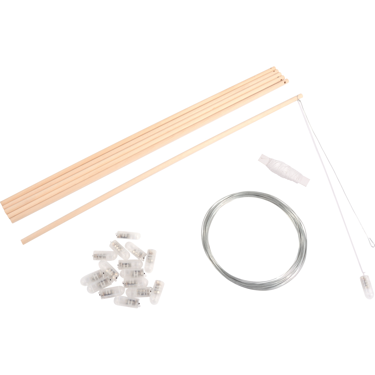 DIY Holzlaternenstab LED 12er Set