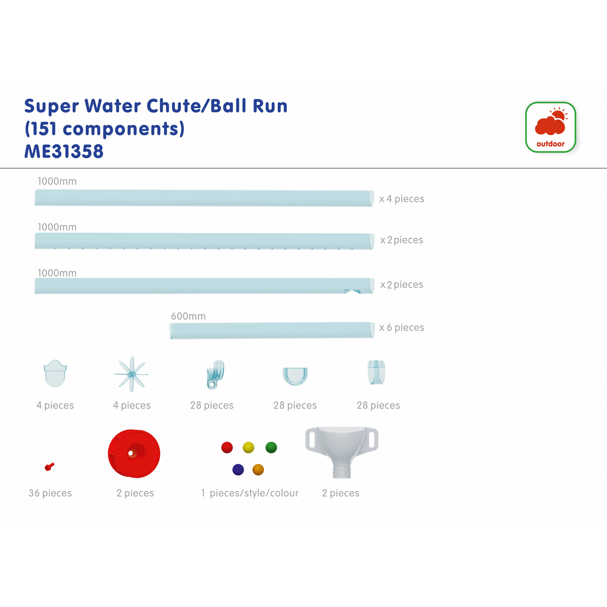 Super Wasserrutsche Ballbahn Set 151 Teile