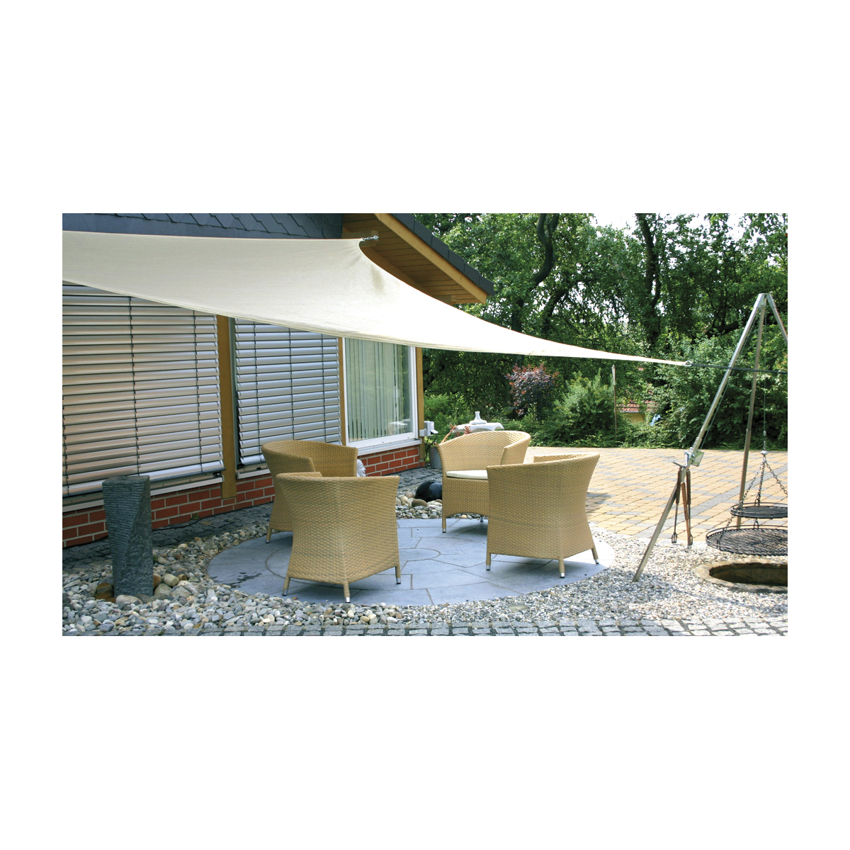 Sonnensegel 5 x 5 x 5 m beige