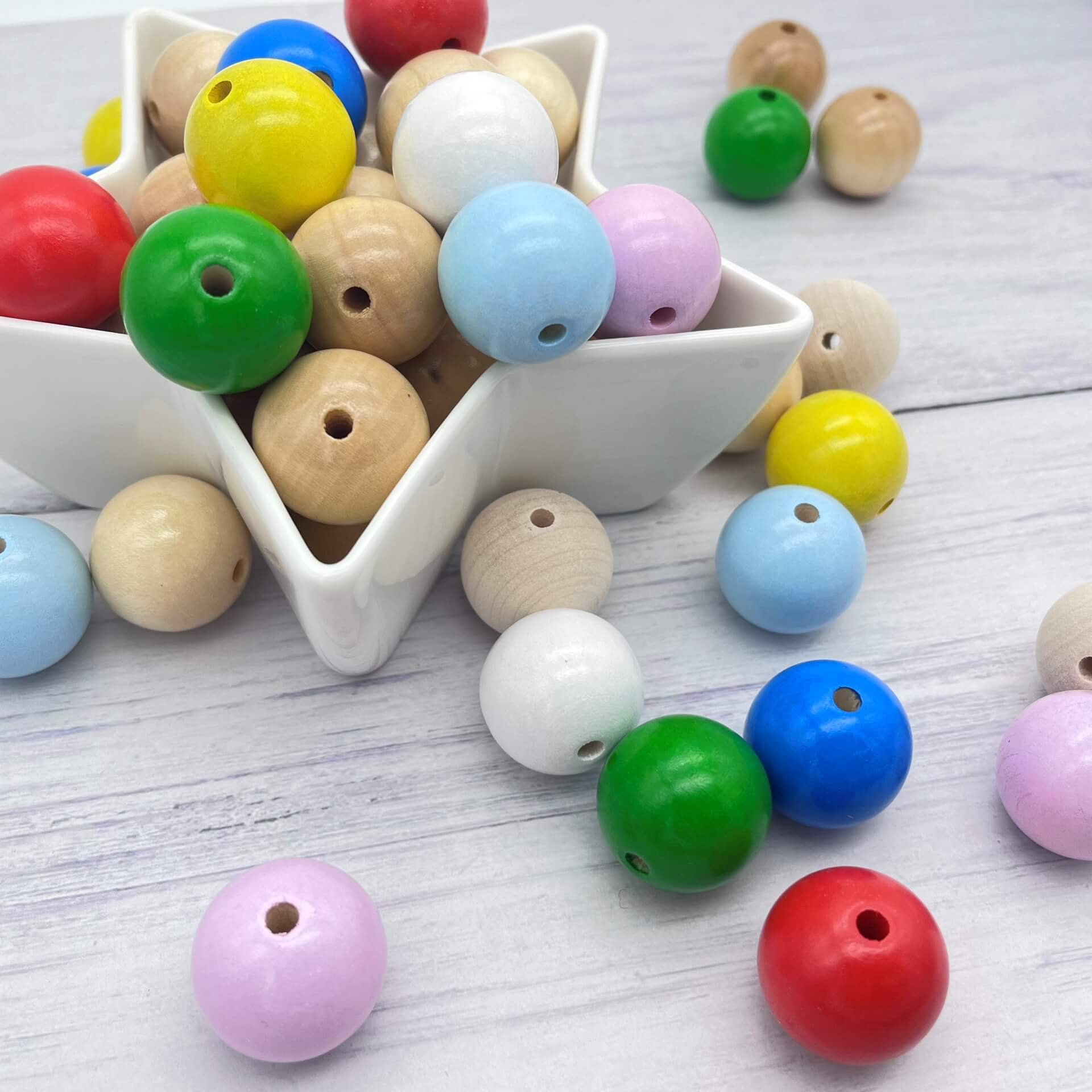 Holzperlen 25mm • 5 Stück