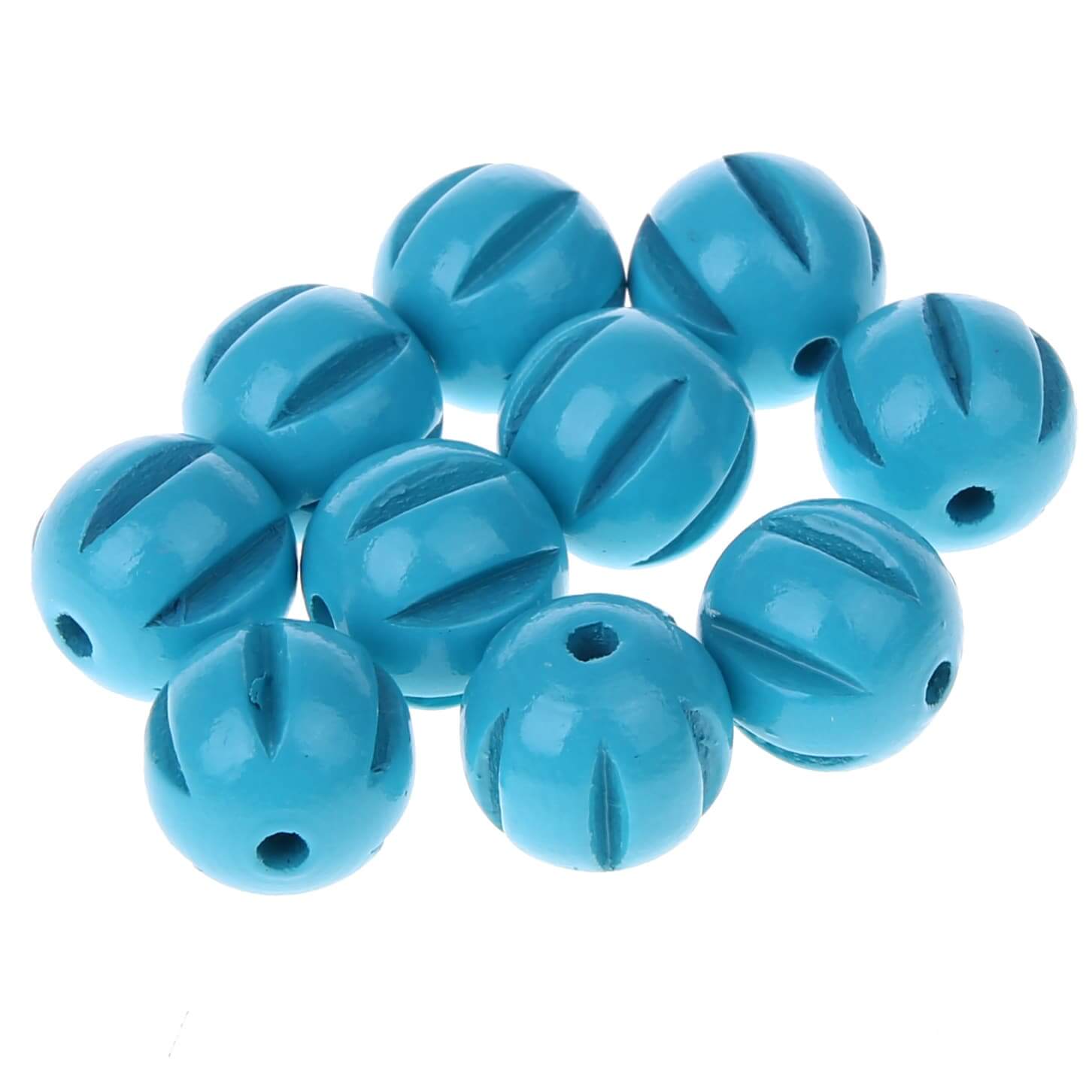 Längsrillenperlen 14mm • 10 Stück