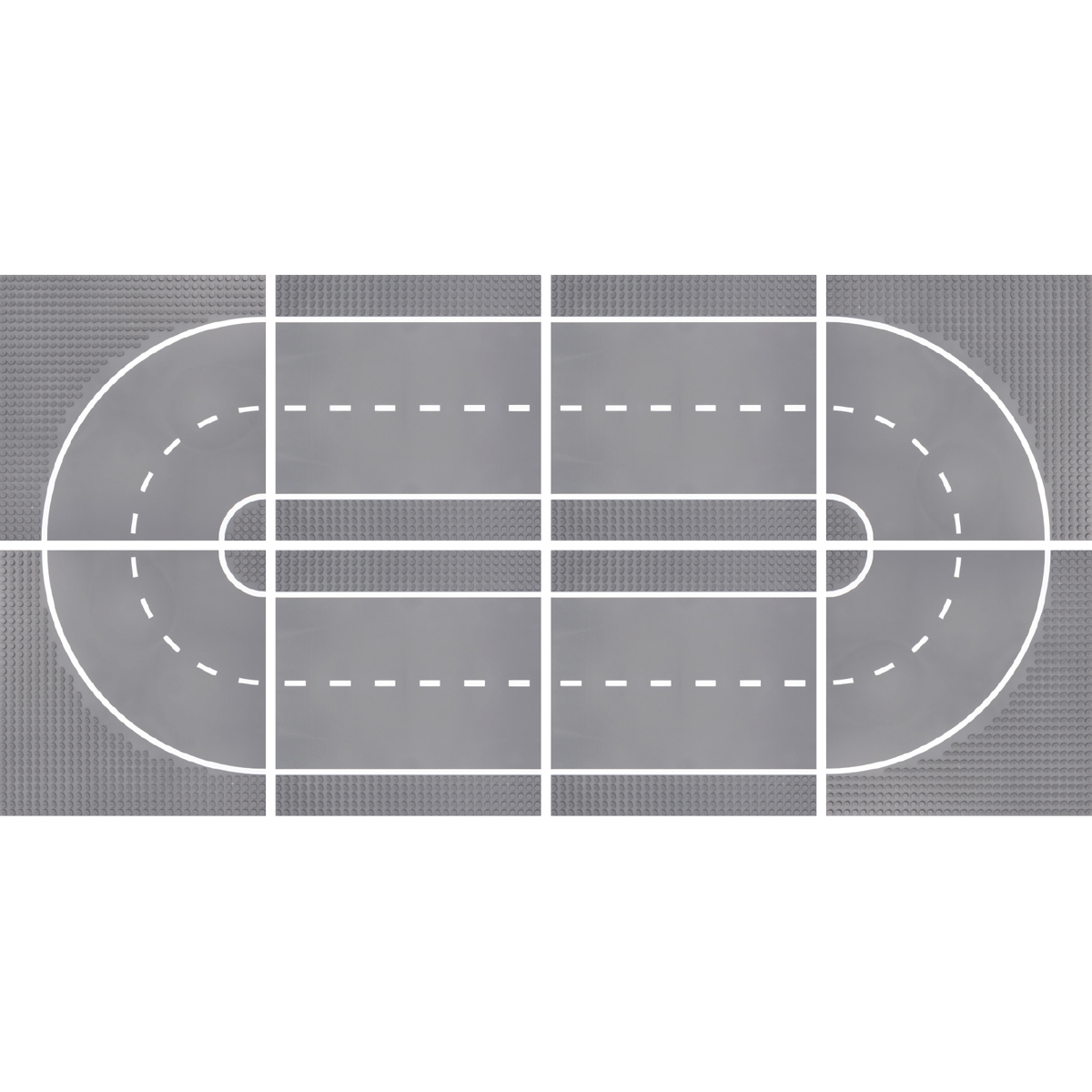 Klemmbaustein-Set Bauplatten 32x32 Noppen 8 Stück Rennstrecke