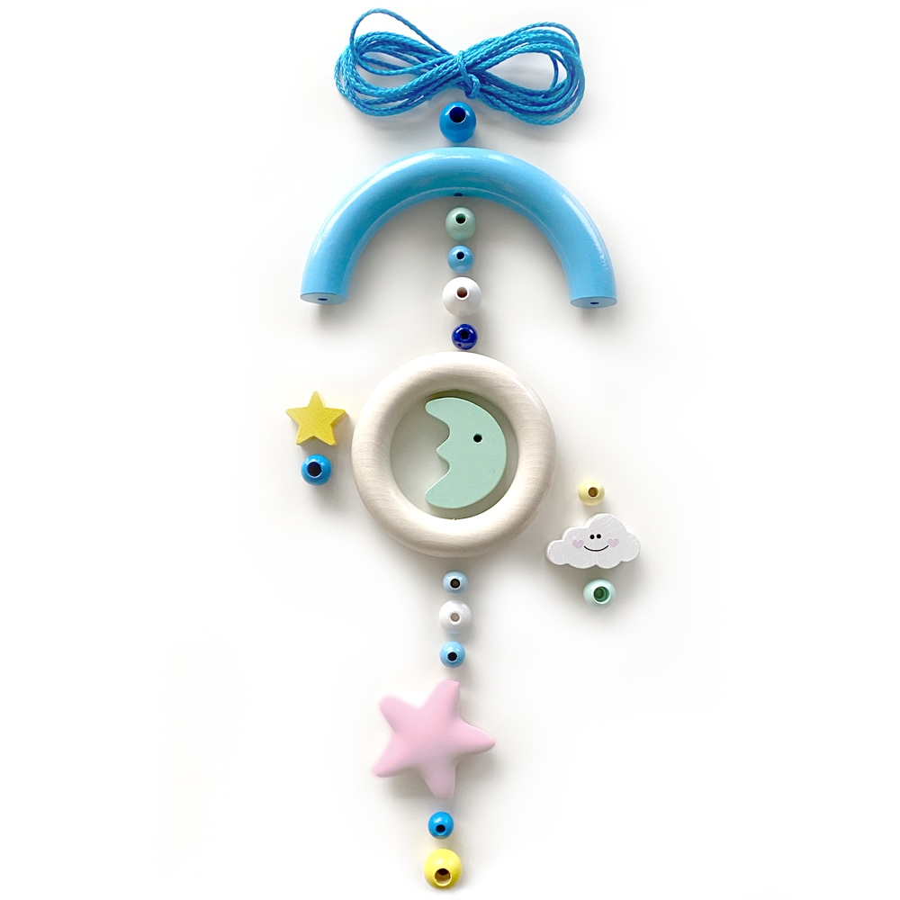 Baby Mobile - Mond & Sterne "Blau" •  Bastelset