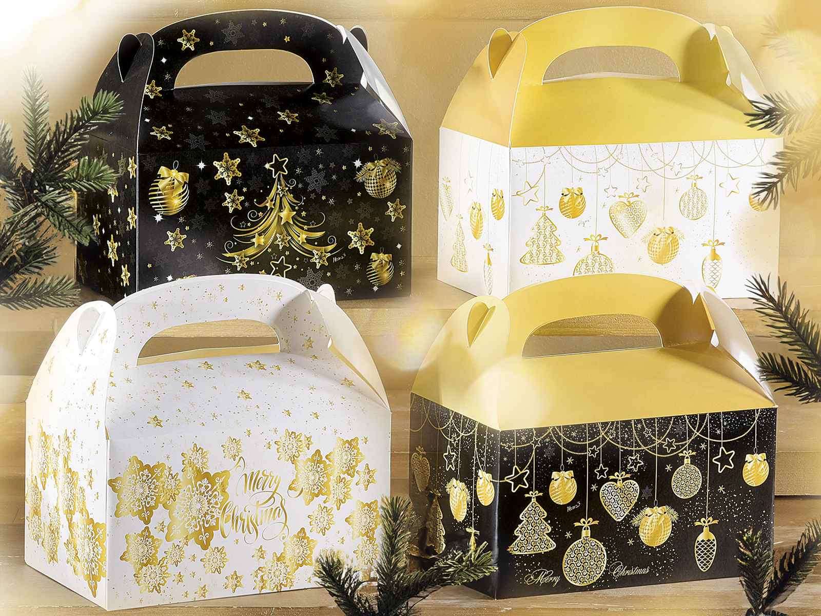 Weihnachtsbox mit Henkel • aus Papier