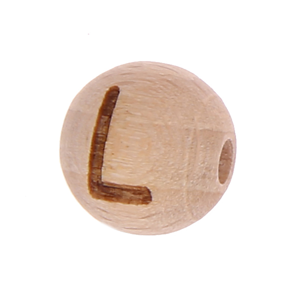 Letter beads 12mm with laser engraving - drilled horizontally