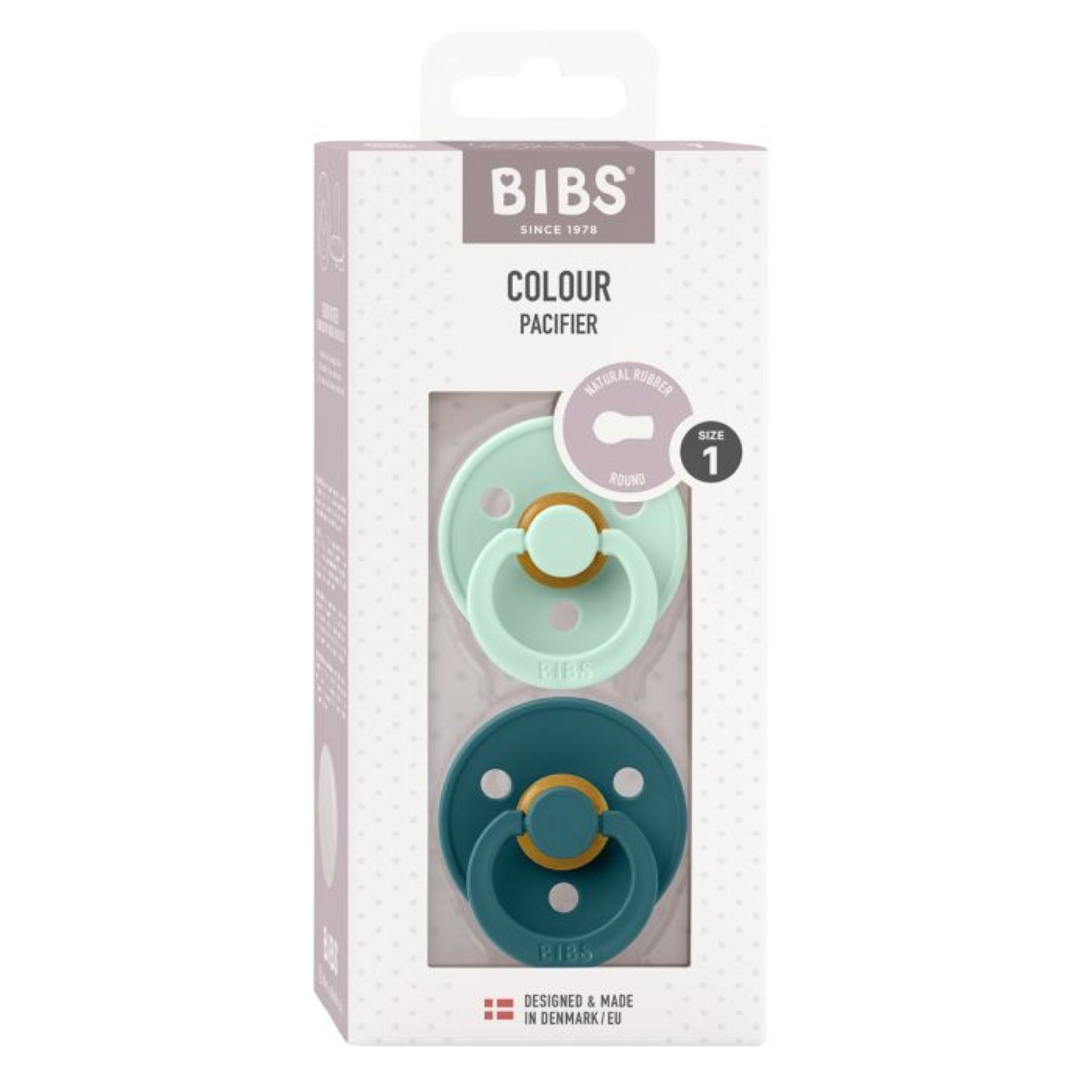 BIBS Schnuller - Colour 2er Pack, Größe 1, Nordic Mint/Forest Lake