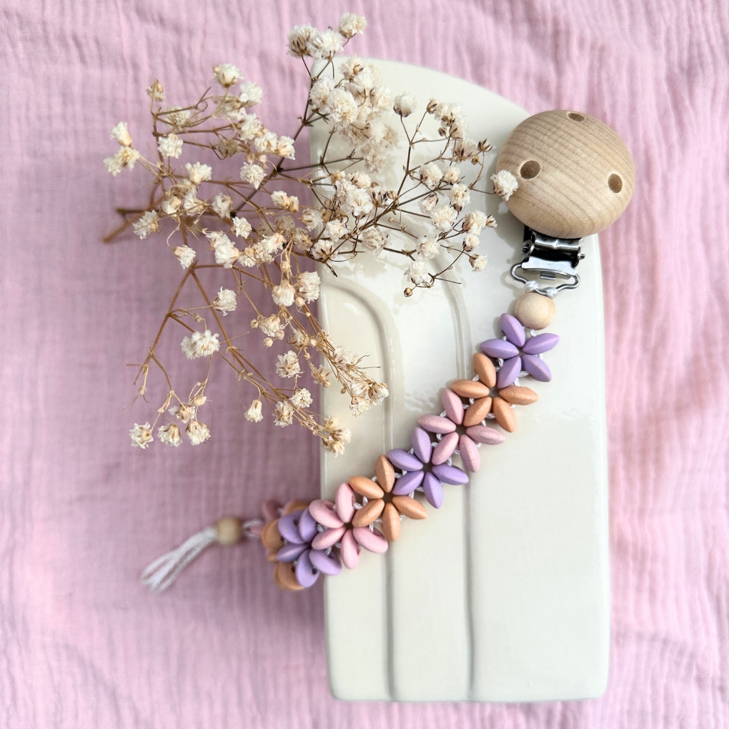 Schnullerkette "Blumenranke Pastell" • Bastelset