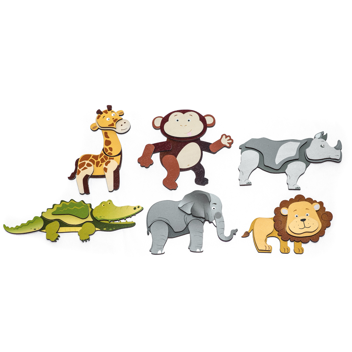 Magnetpuzzle Wildtiere 6er Set