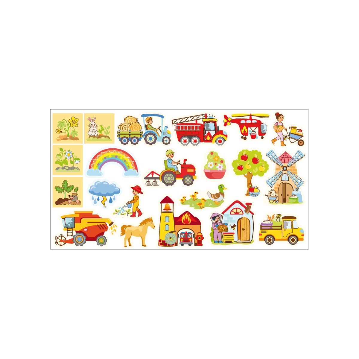 Figuren für Mega-Magnettafel auf dem Land