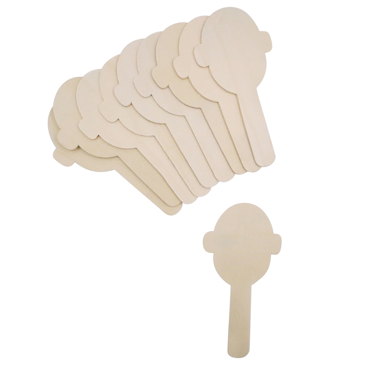 Gesichter Holzbastelstäbchen 10er Set
