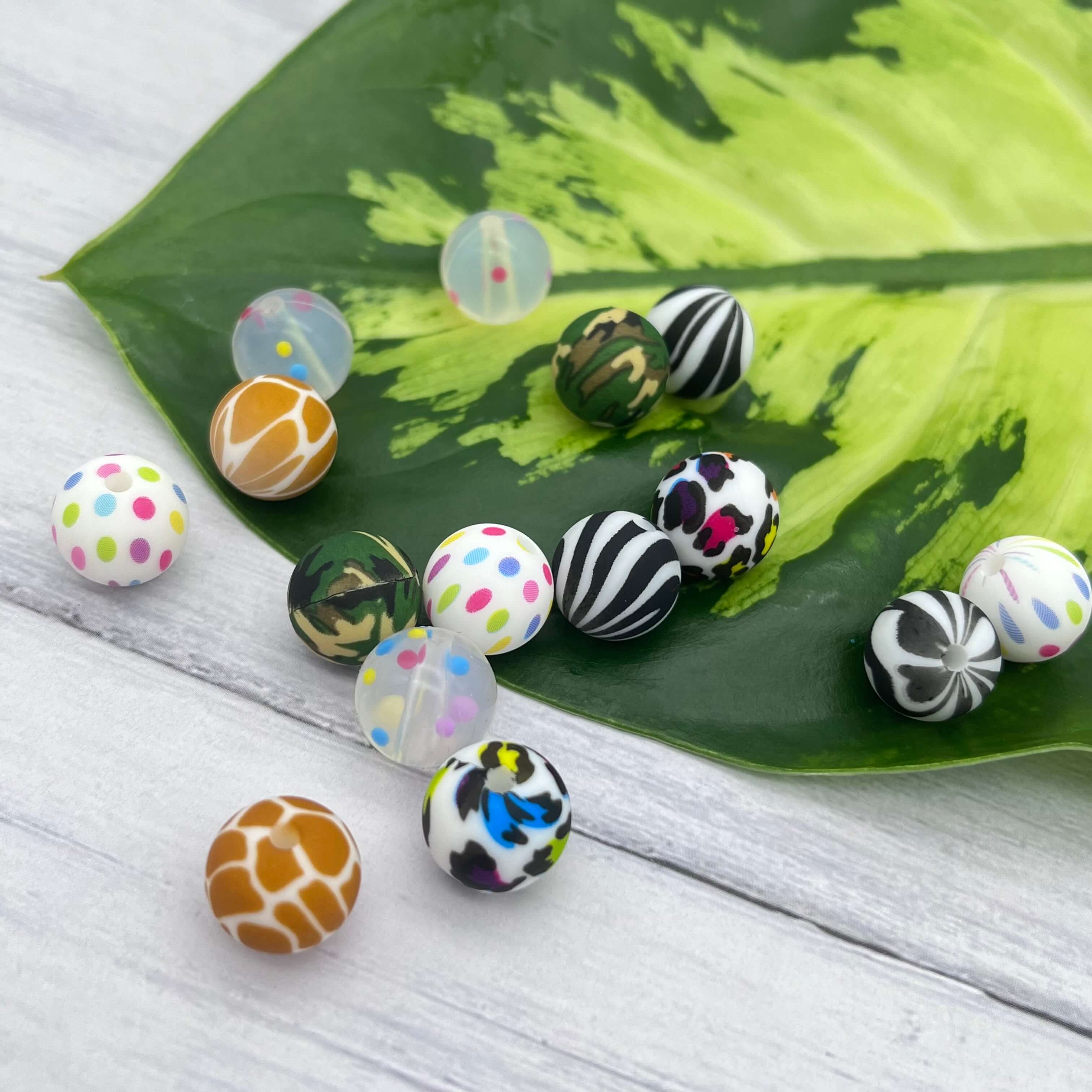 Silikonperle 12mm Muster