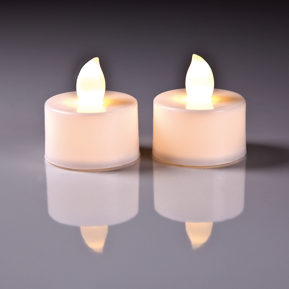 Teelichter LED hellgelb mit Batterien 2er Set