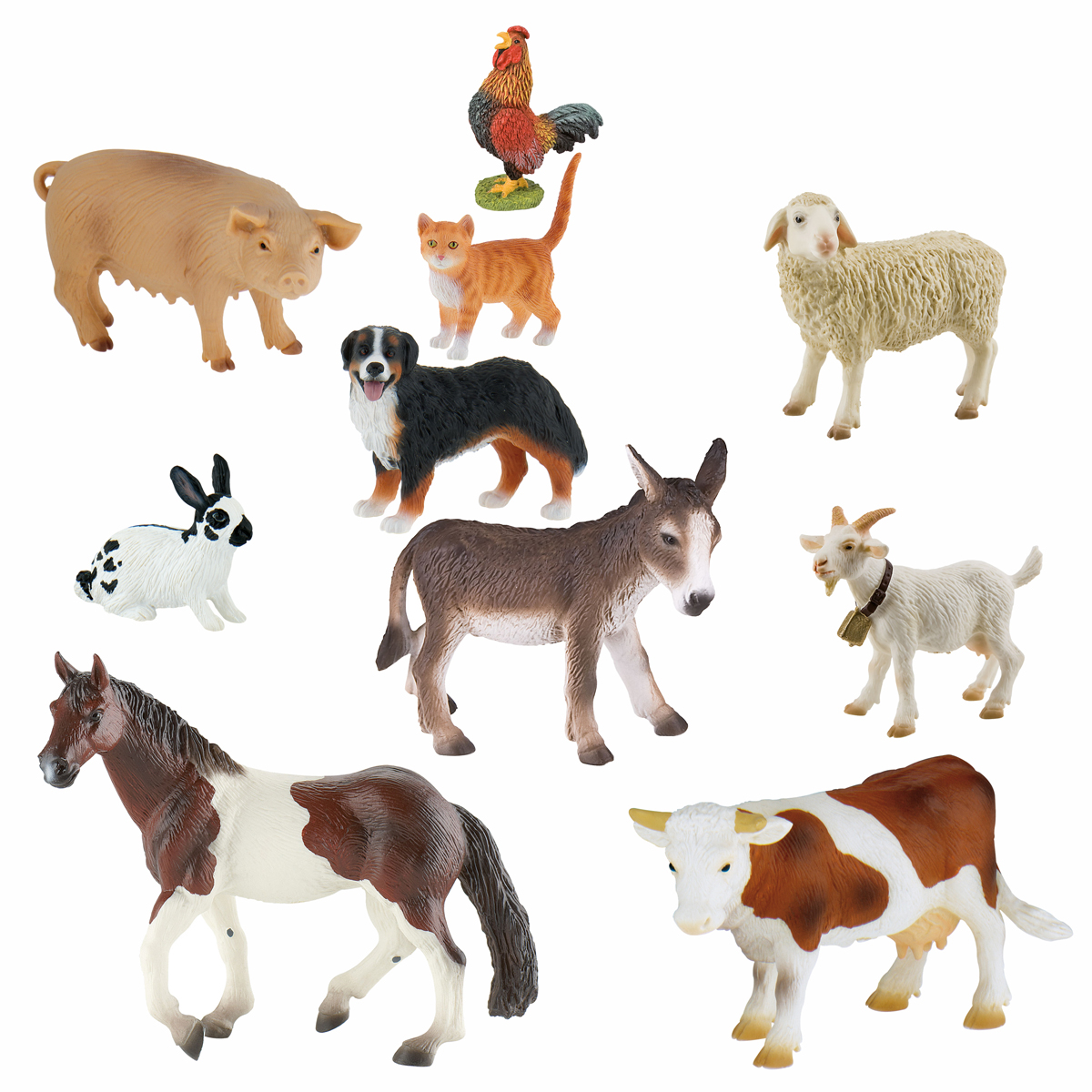 Bauernhoftiere Spielfiguren 10er Set