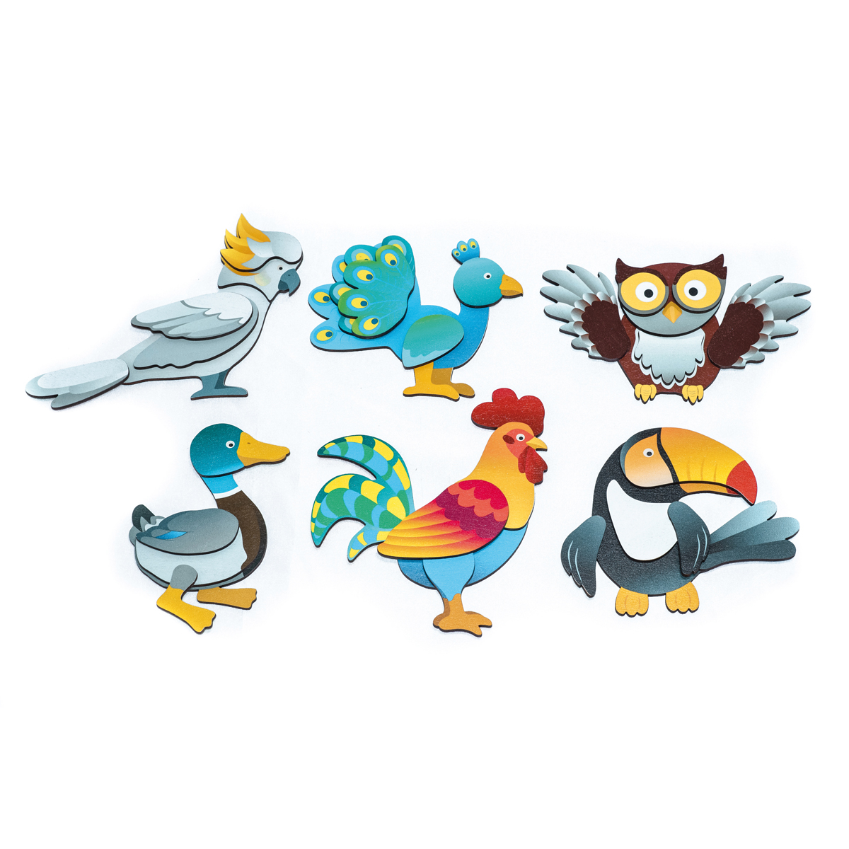 Magnetpuzzle Vögel 6er Set