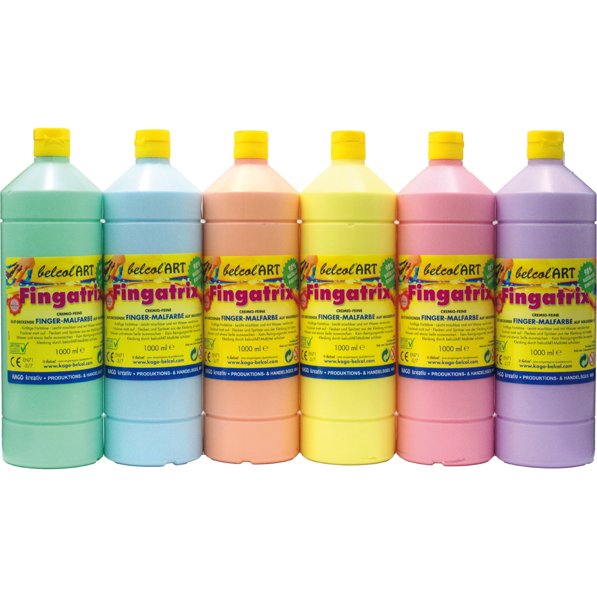 belcolART Fingatrix Pastell Set 6 x 1000ml 6 Farben
