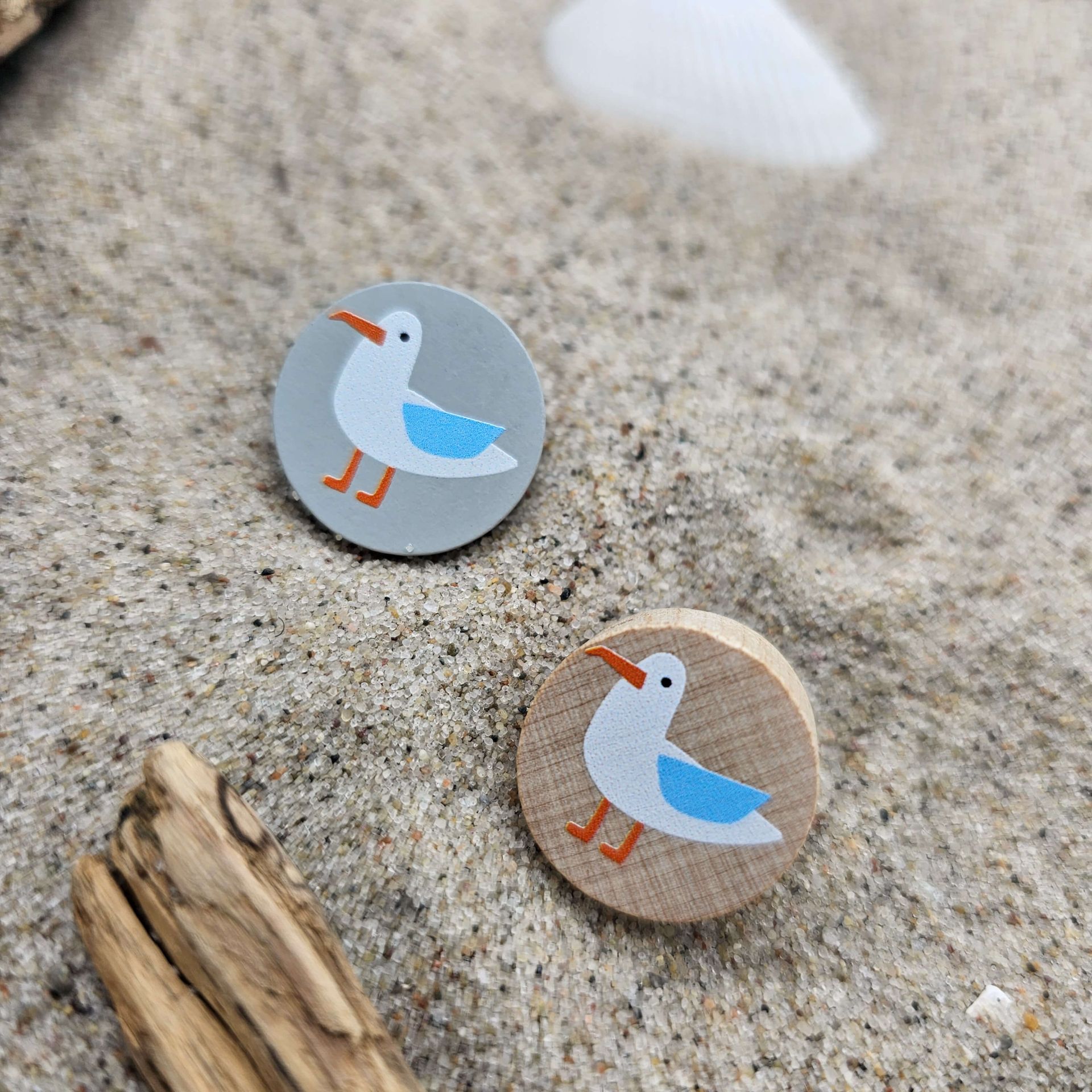 Holzperle "Möwe" Scheibe