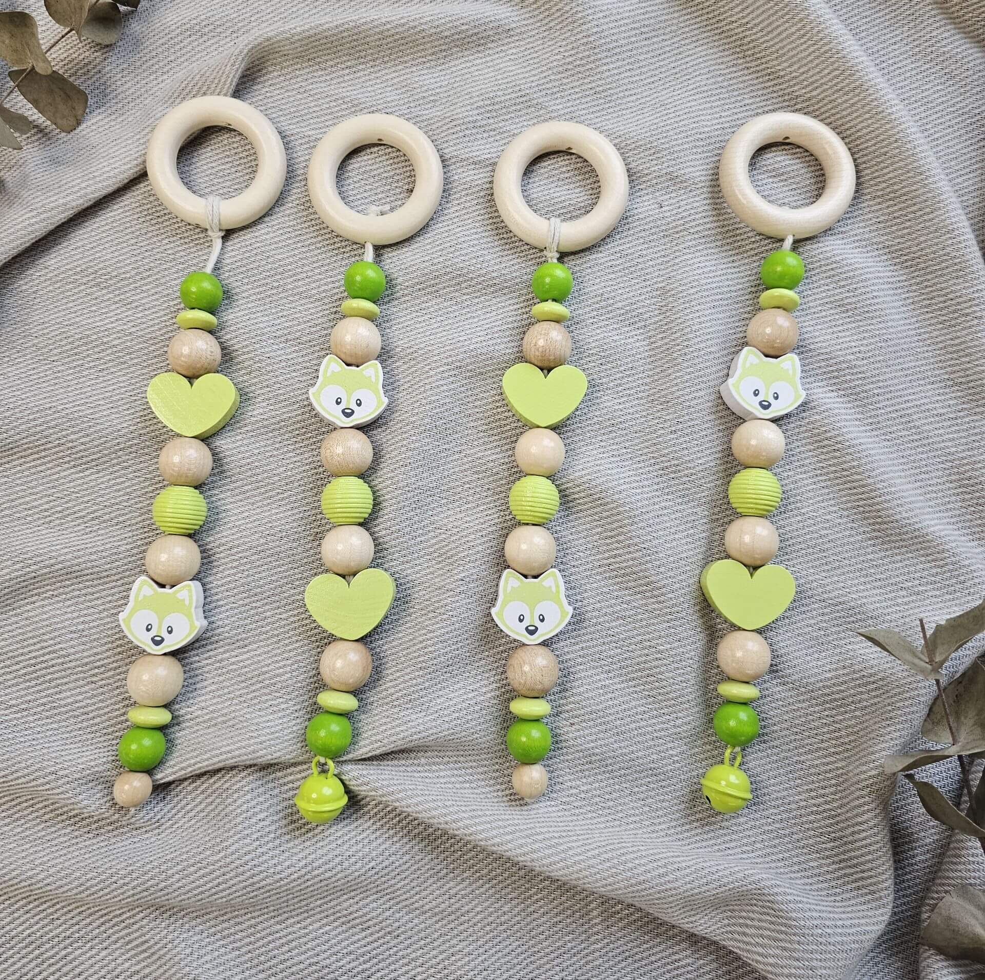 Holzperlen Spielbogen Anhänger "Fuchs lemon" - Bastelset