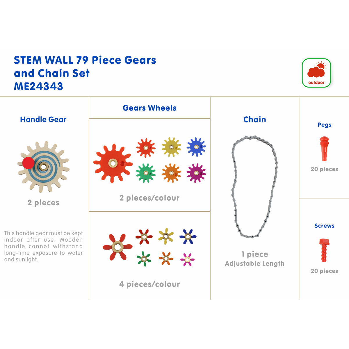 STEM Wand Zubehör Zahnräder und Ketten 79-tlg