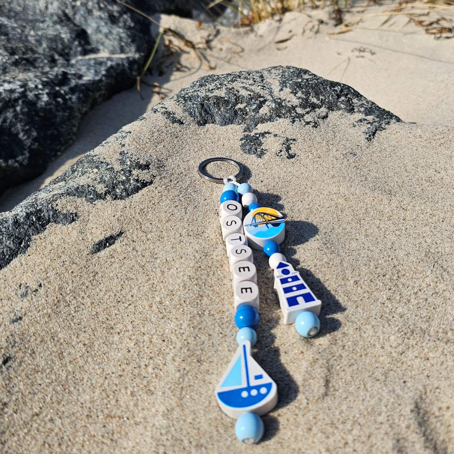Holzperlen Schlüsselanhänger "Ostsee II" Bastelset