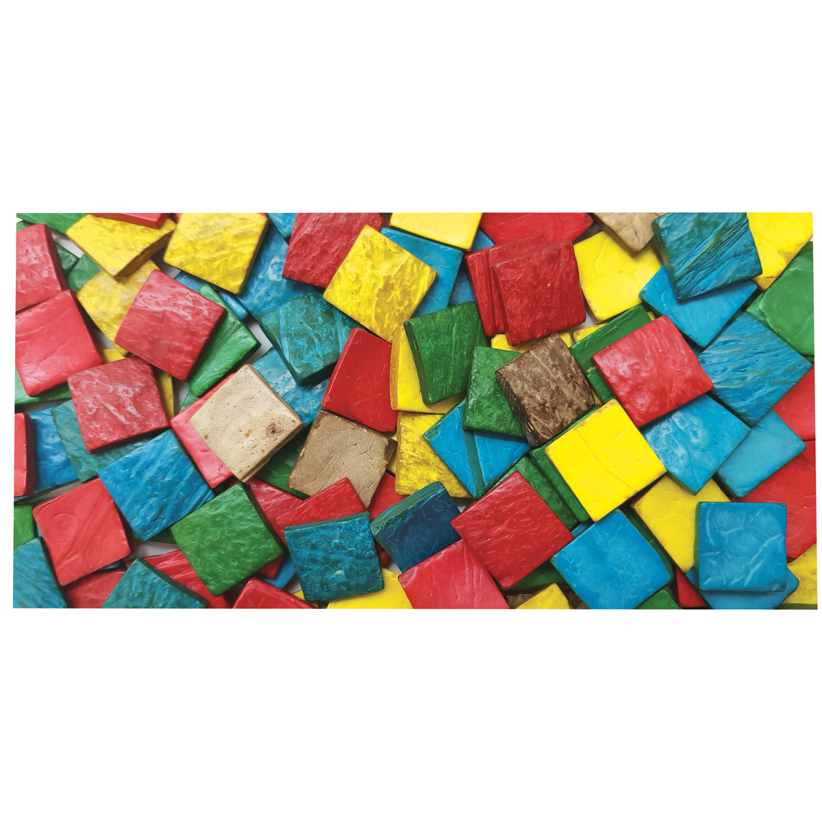 Quadrate aus Kokosnussschalen bunt 150g