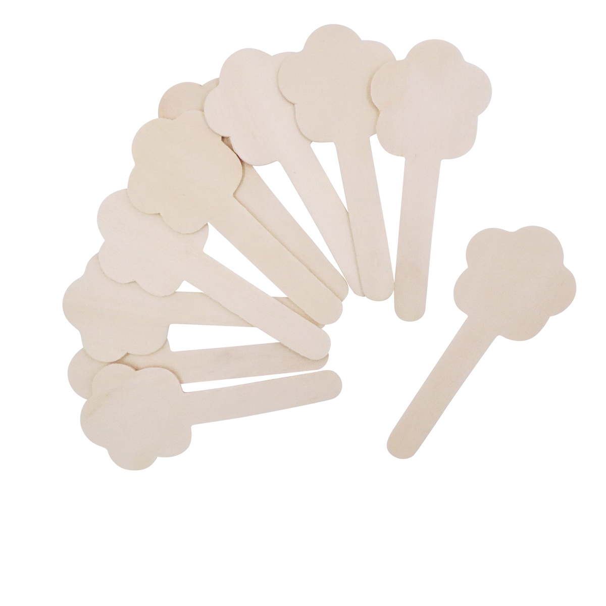 Blumen Holzbastelstäbchen 10er Set