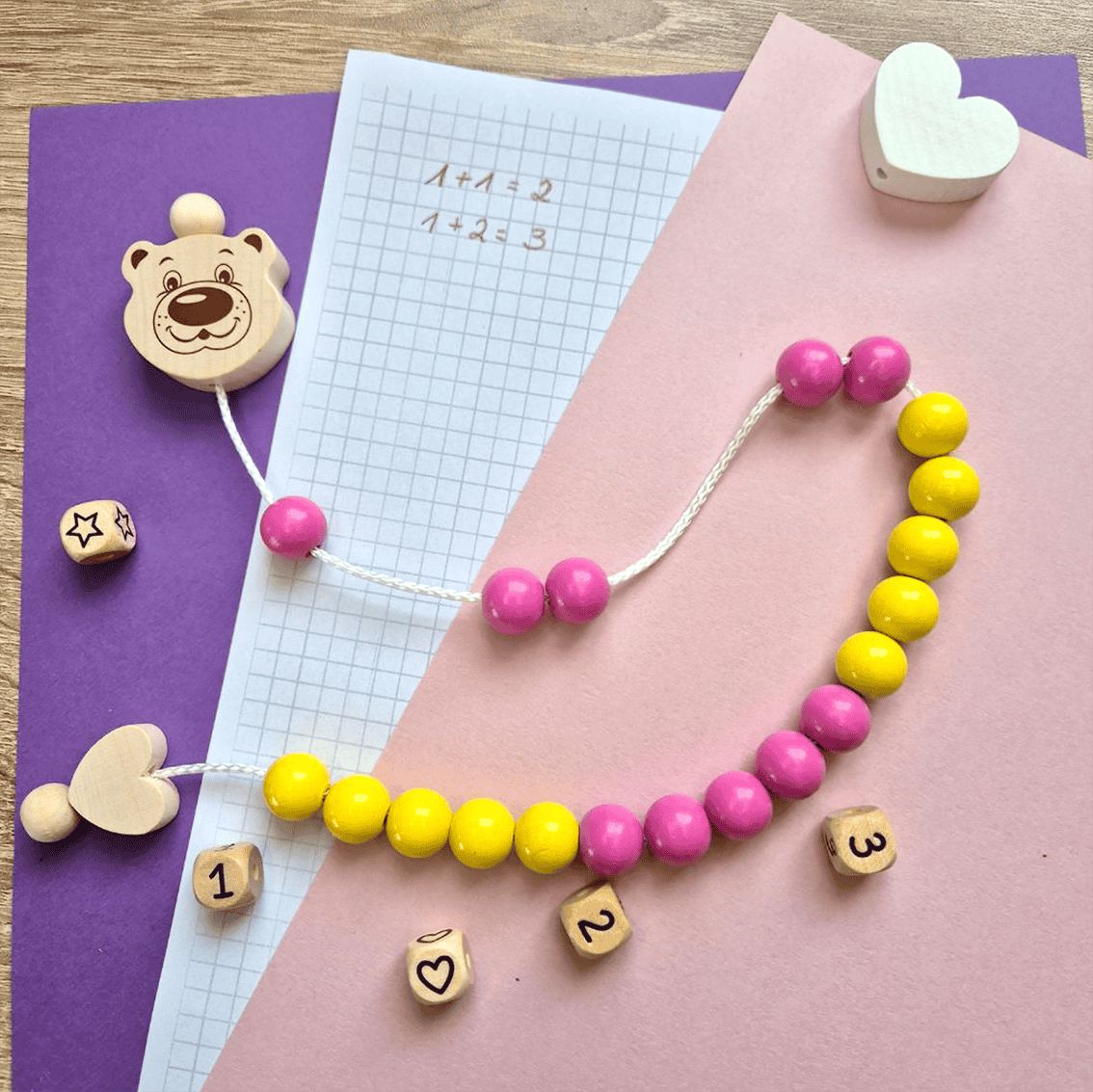 Bastelset Holzperlen-Rechenkette "Bär"