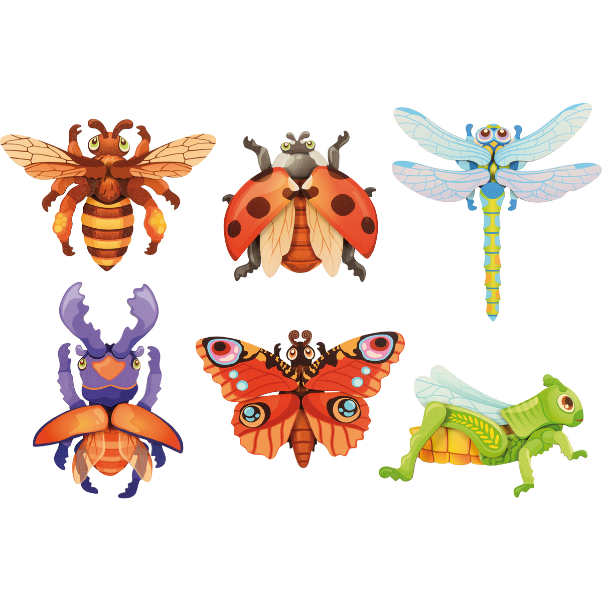 Magnetpuzzle Insekten 6er Set
