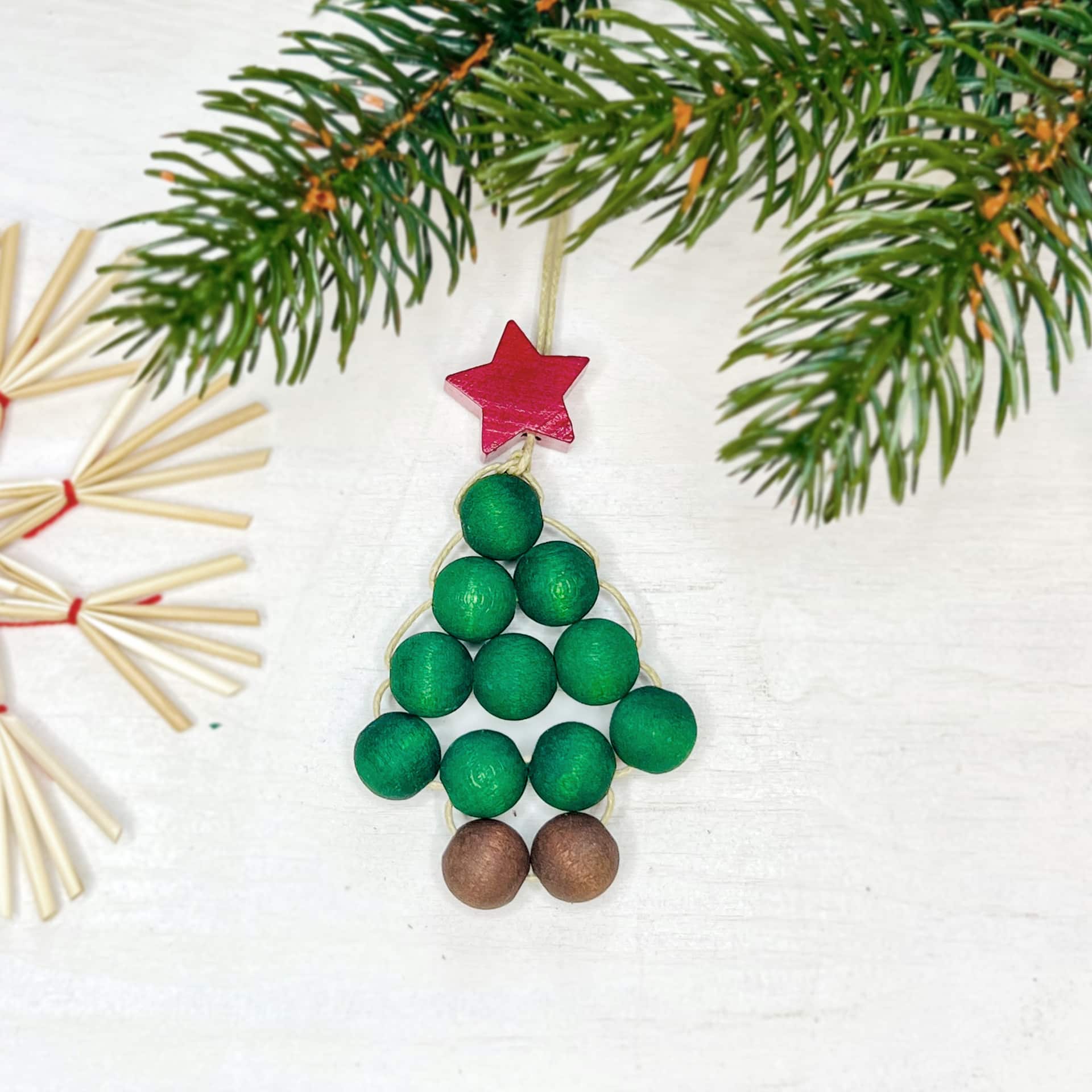 Perlen Weihnachtsbaum Anhänger Bastelset • bordeaux