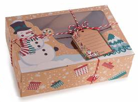 Papier Geschenkbox mit Sichtfenster Weihnachten
