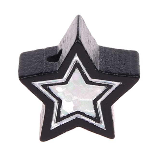 Glitter star motif bead