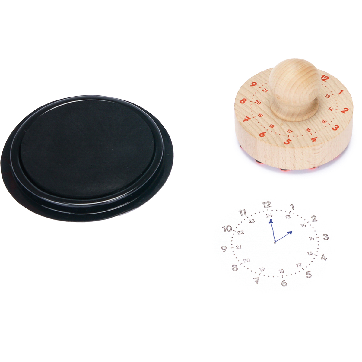 Holzstempel Uhr mit Kissen