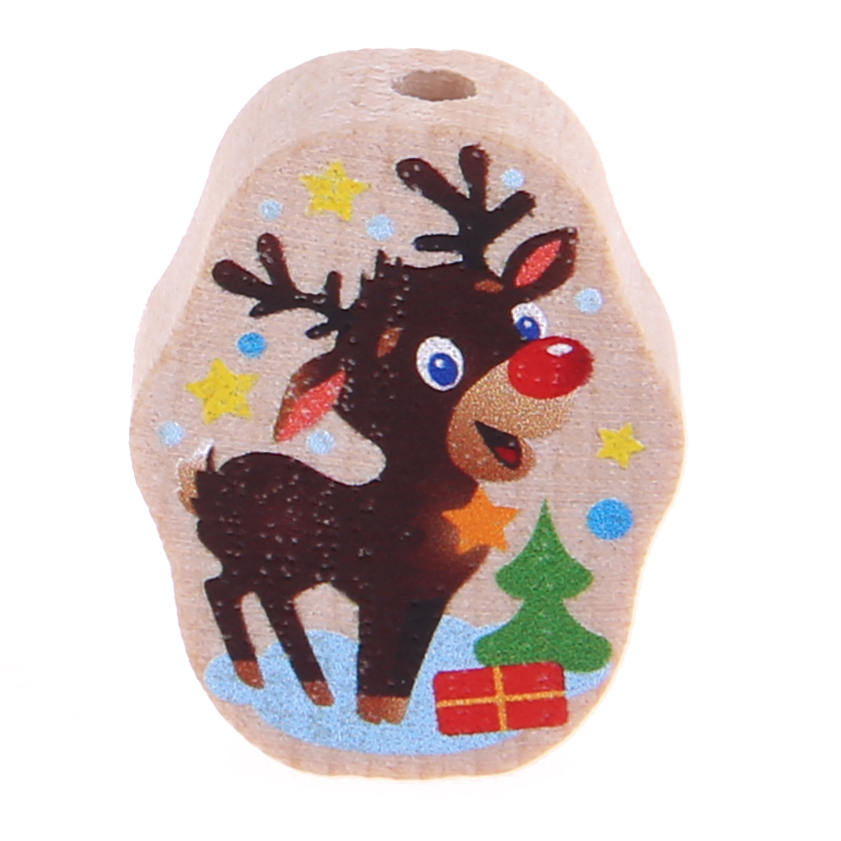 kleine Motivperle • Rentier natur