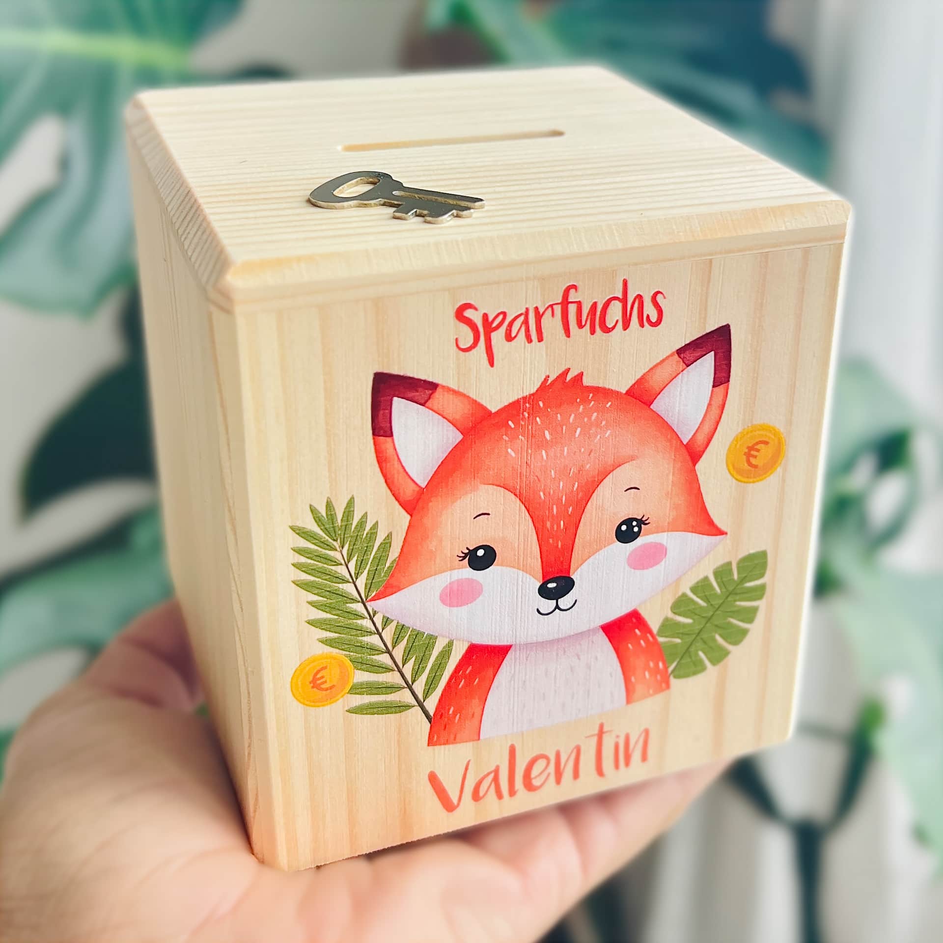 Personalisierte Spardose "Sparfuchs"