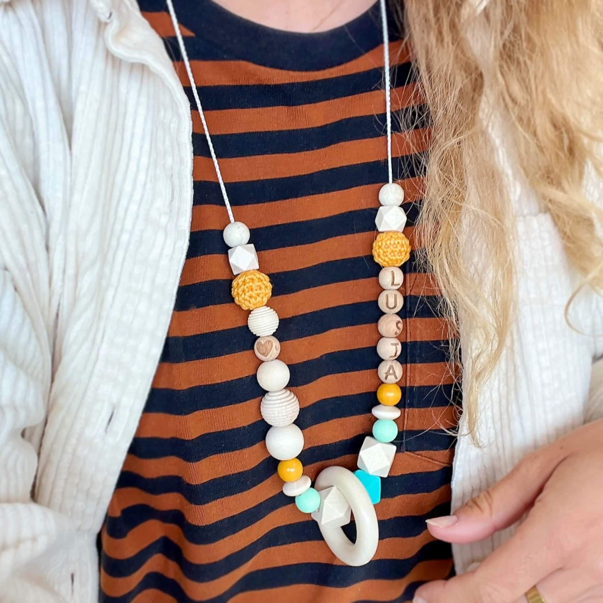 Holzperlen Stillkette "Sunshine" Bastelset