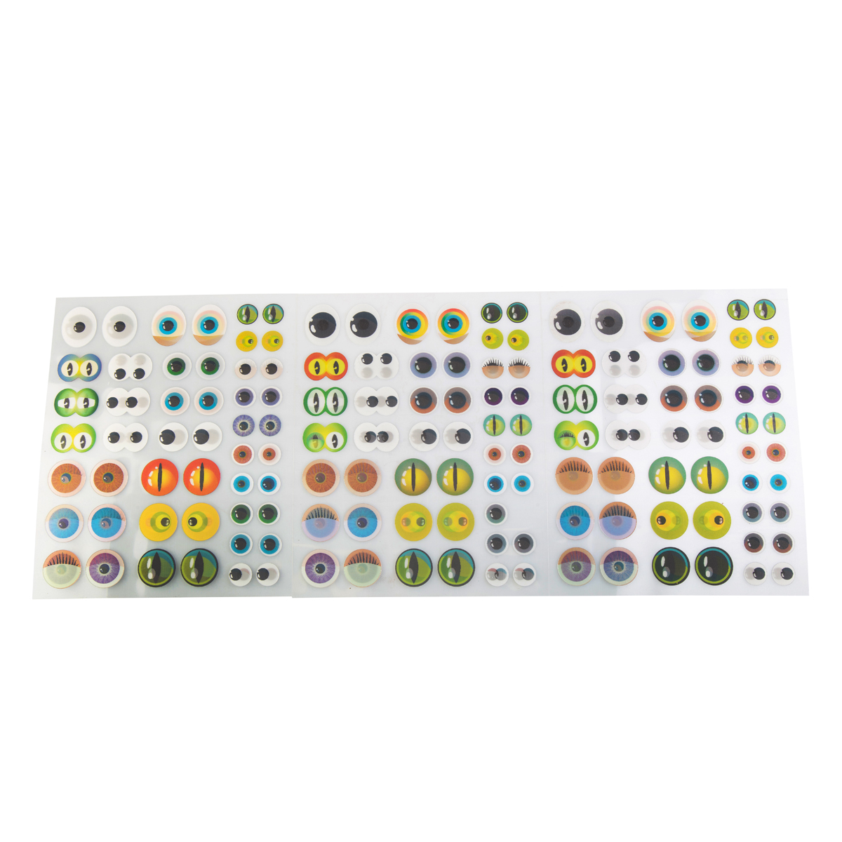 Bunte 3D-Augen flach 144er Set