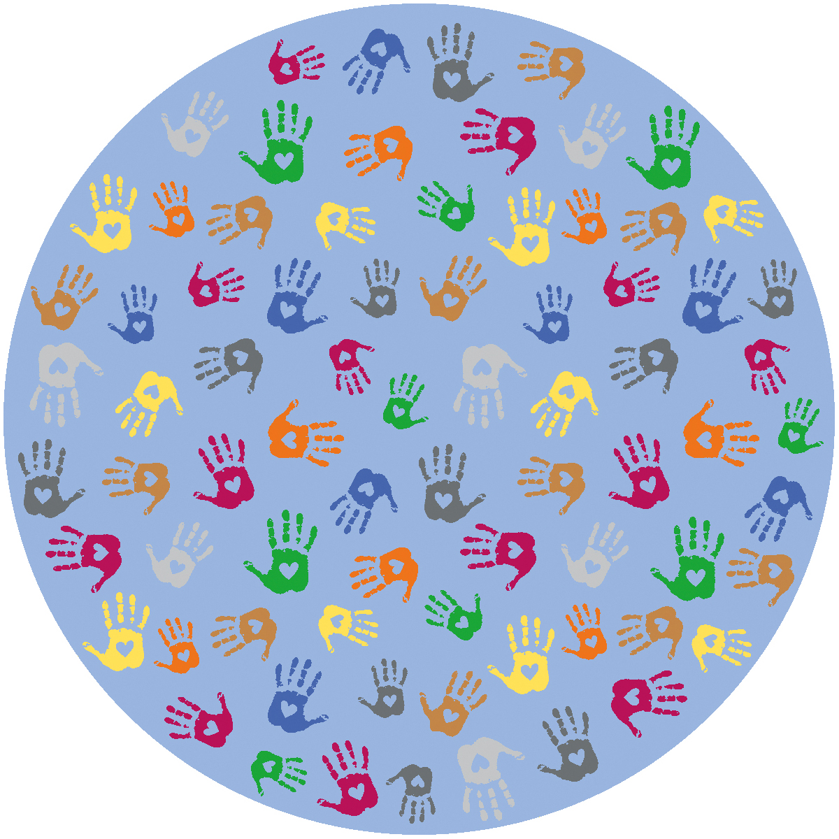 Teppich Hände rund 200 cm