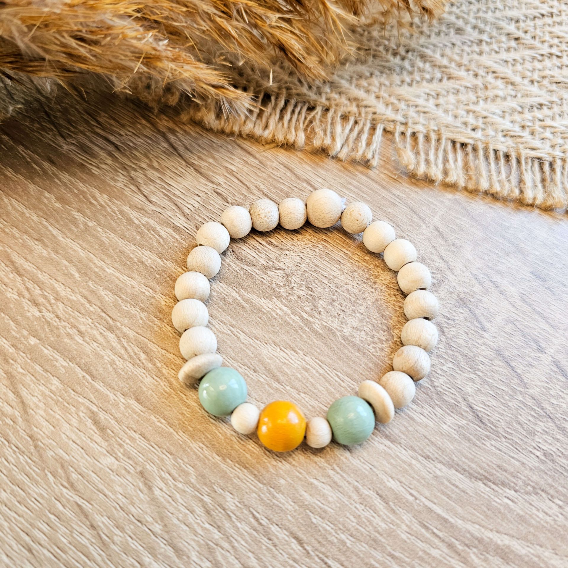 Holzperlen Armband "natur" Bastelset