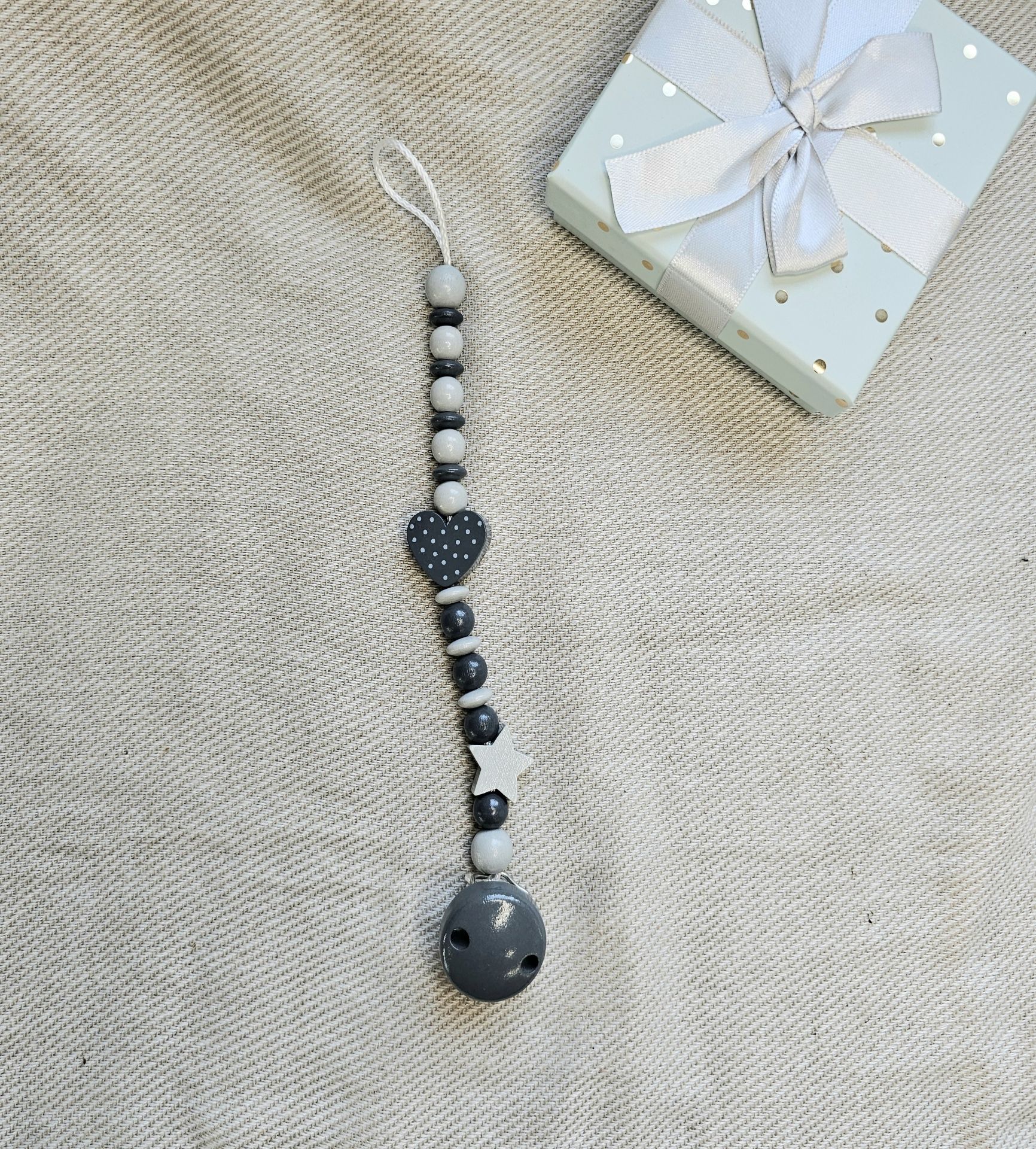 Bastelset Schnullerkette grau III