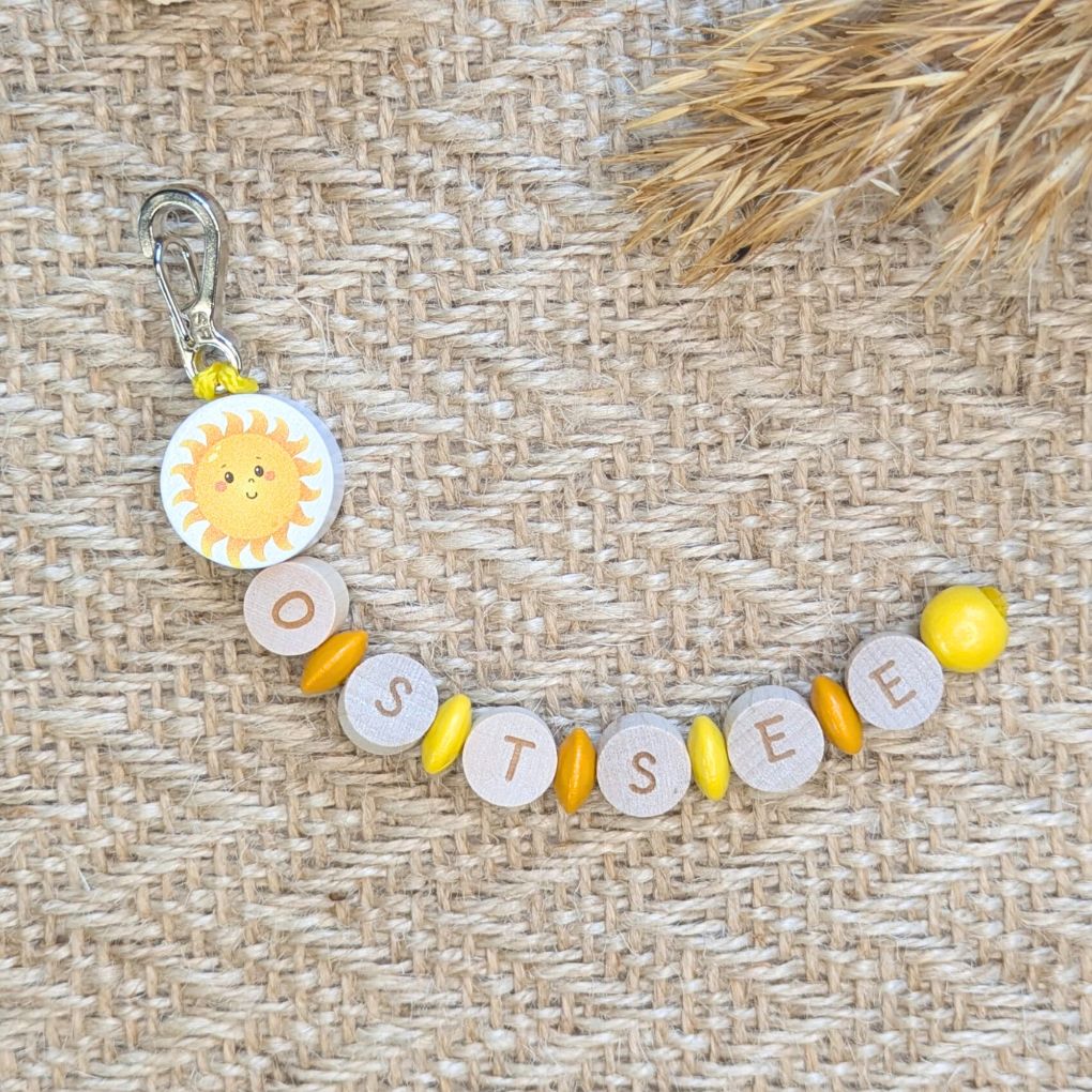 Holzperlen-Schlüsselanhänger "Ostsee Sonne"