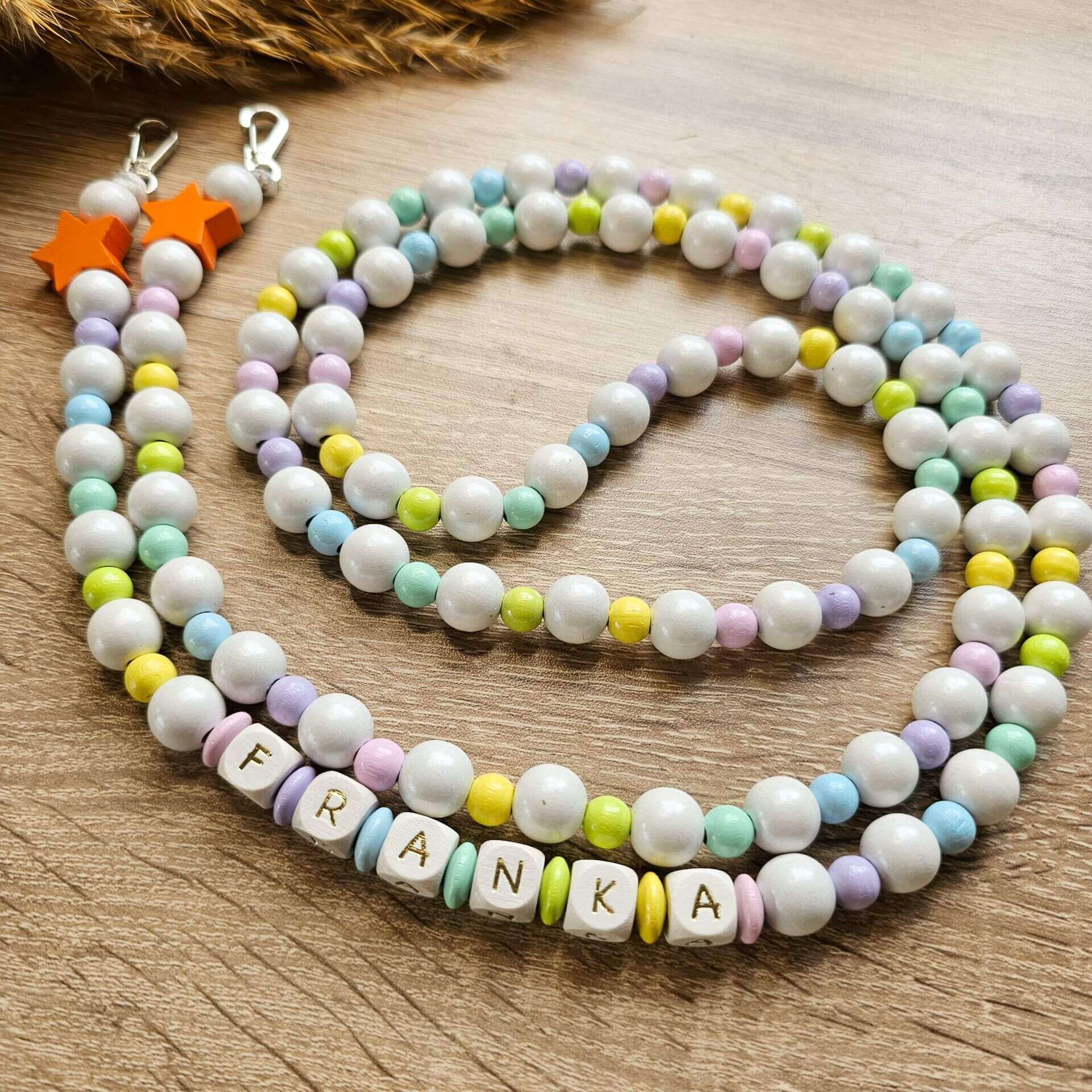 Personalisierte Handykette Holzperlen "Sparkle" •  Bastelset