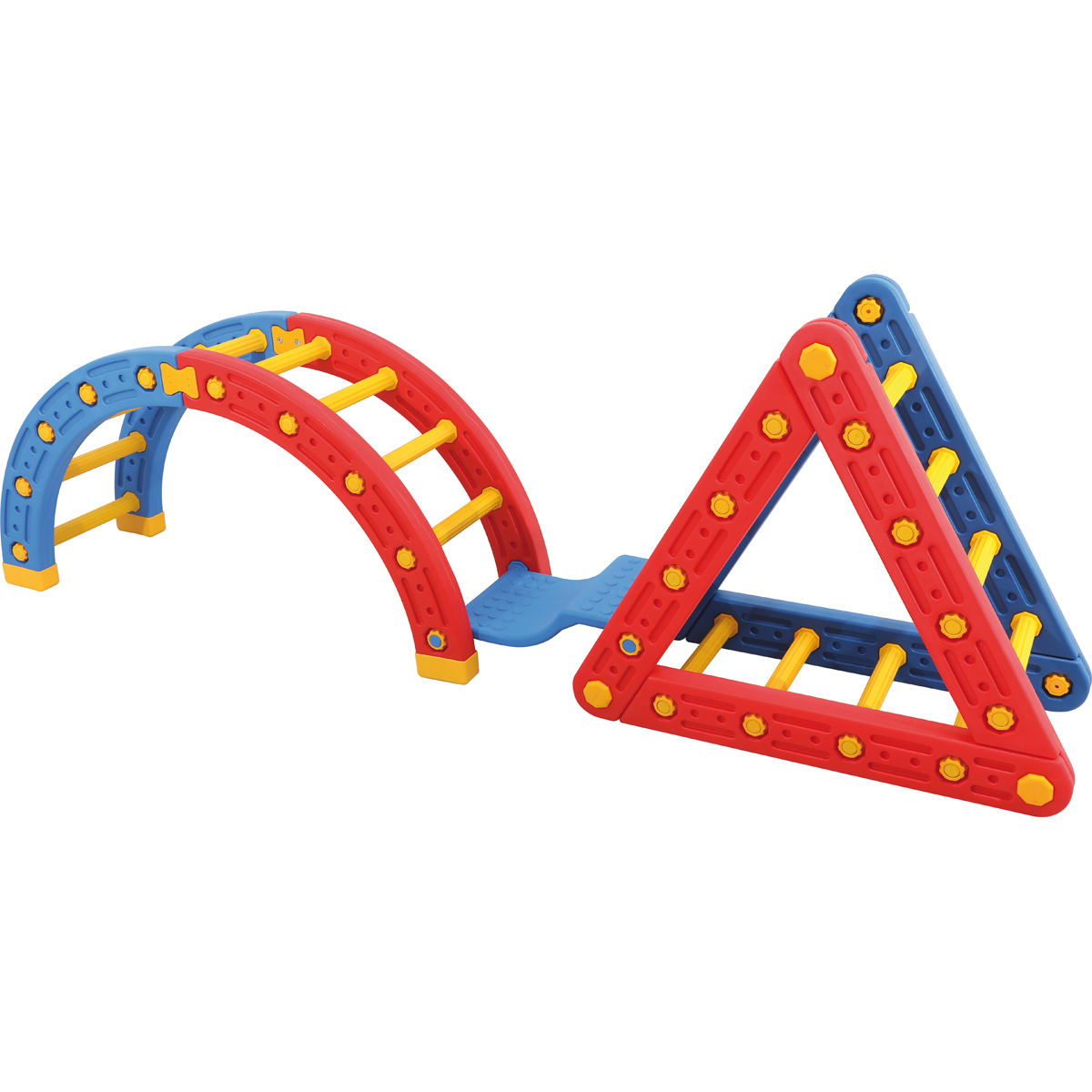 Brücke zu Balancierrad und Kletter Triangle