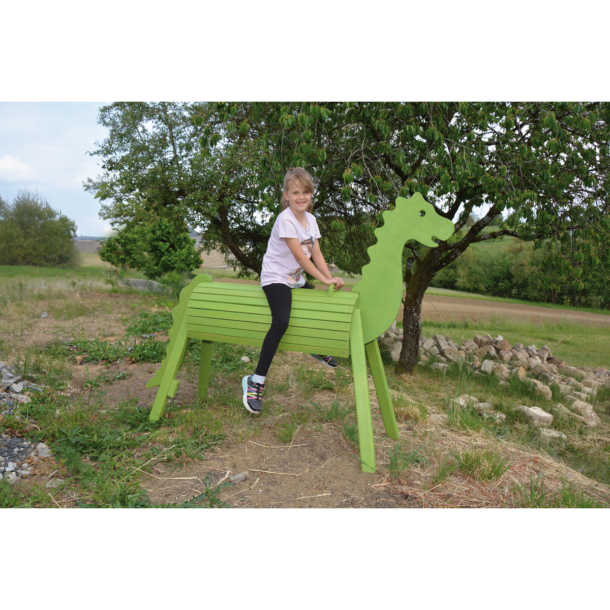 Holzdrache 90 cm lasiert