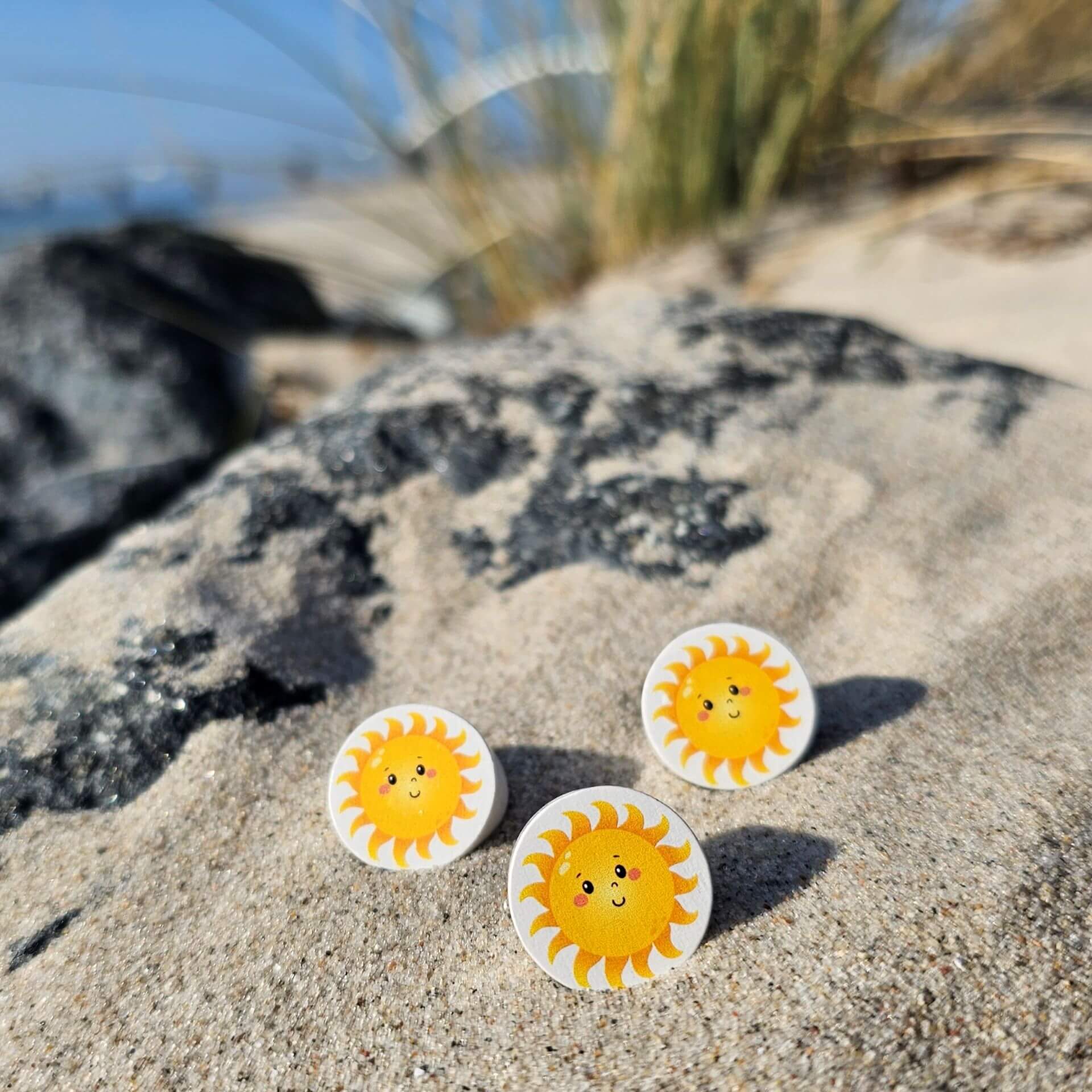 Holzperle "Sonne" Scheibe