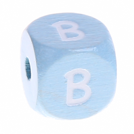 Letter beads baby blue 10x10mm