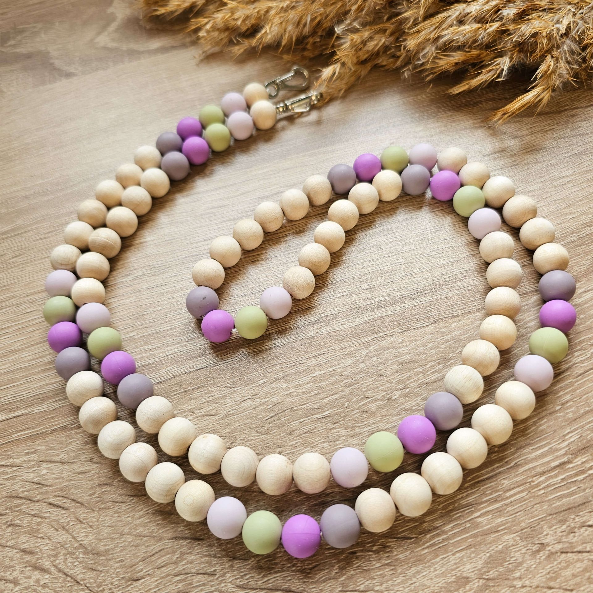 Handykette Holzperlen "Lila-Mix" Bastelset