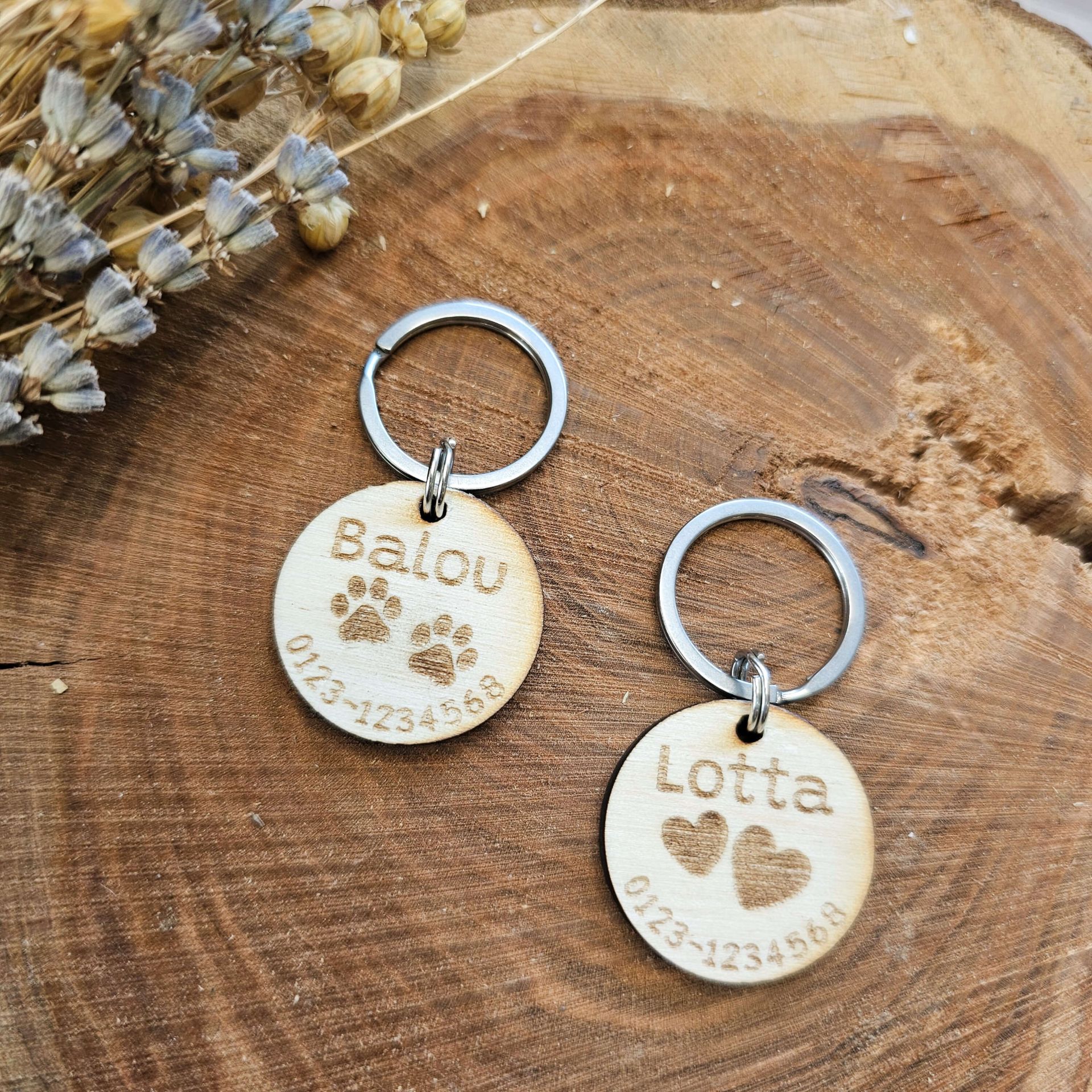 Personalisierte Hundemarke aus Holz